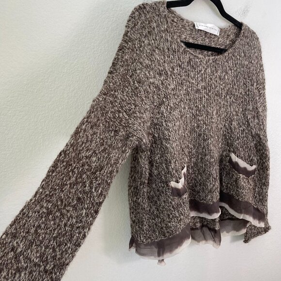 Viviana Uchitel Womens Small 100% Wool Pocket Sweater Long Sleeve Knit Top - Picture 10 of 13